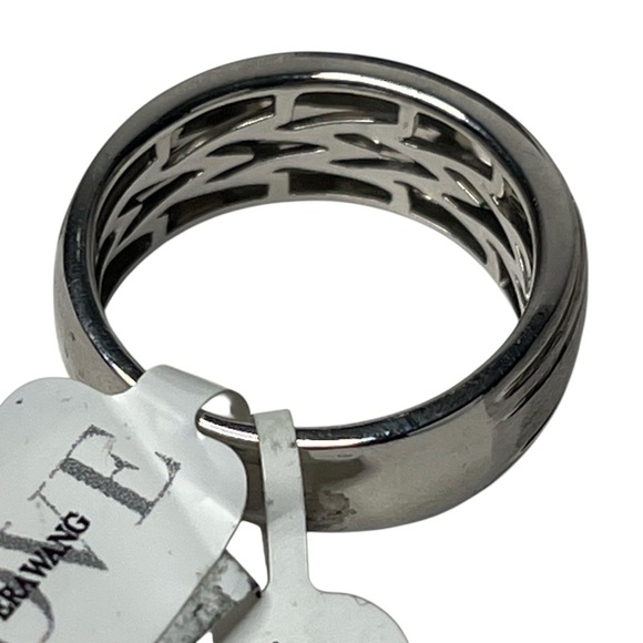 Vera Wang Men's 1/20 CT. T.W. Diamond Four Stone Wedding Band in 14K White Gold - Picture 10 of 14